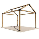 Pavilion Gradina kit Pergola, 3x4 m din lemn, rindeluit, cu imbinari metalice . - BUZ.RO