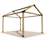 Pergola, Pavilion , 3x4 m, gradina, foisor, din lemn, rindeluit, cu imbinari metalice