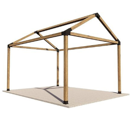 Pergola, Pavilion , 3x4 m, gradina, foisor, din lemn, rindeluit, cu imbinari metalice