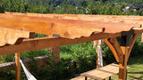 Pergola foisor pavilion lemn pentru gradina sau curte, conectori metalici, umbrar curte - BUZ.RO