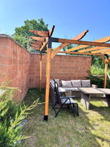 Pergola foisor pavilion lemn pentru gradina sau curte, conectori metalici, umbrar curte - BUZ.RO