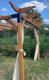 Pergola foisor pavilion lemn pentru gradina sau curte, conectori metalici, umbrar curte - BUZ.RO