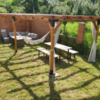 Pergola foisor pavilion lemn pentru gradina sau curte, conectori metalici, umbrar curte