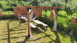 Pergola foisor pavilion lemn pentru gradina sau curte, conectori metalici, umbrar curte - BUZ.RO