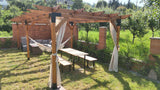 Pergola foisor pavilion lemn pentru gradina sau curte, conectori metalici, umbrar curte - BUZ.RO