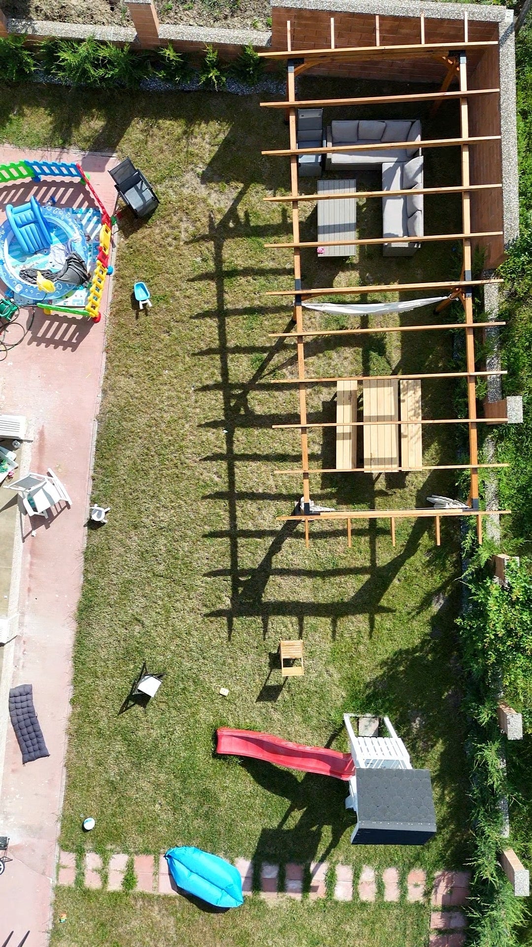 Pergola foisor pavilion lemn pentru gradina sau curte, conectori metalici, umbrar curte - BUZ.RO