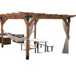 Pergola foisor pavilion lemn pentru gradina sau curte, conectori metalici, umbrar curte - BUZ.RO