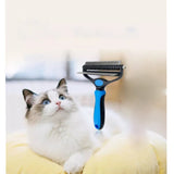 Perie animale cu trimmer pentru tuns par scurt, lung, anti naparlire, descalcire blana, M, buz - BUZ.RO