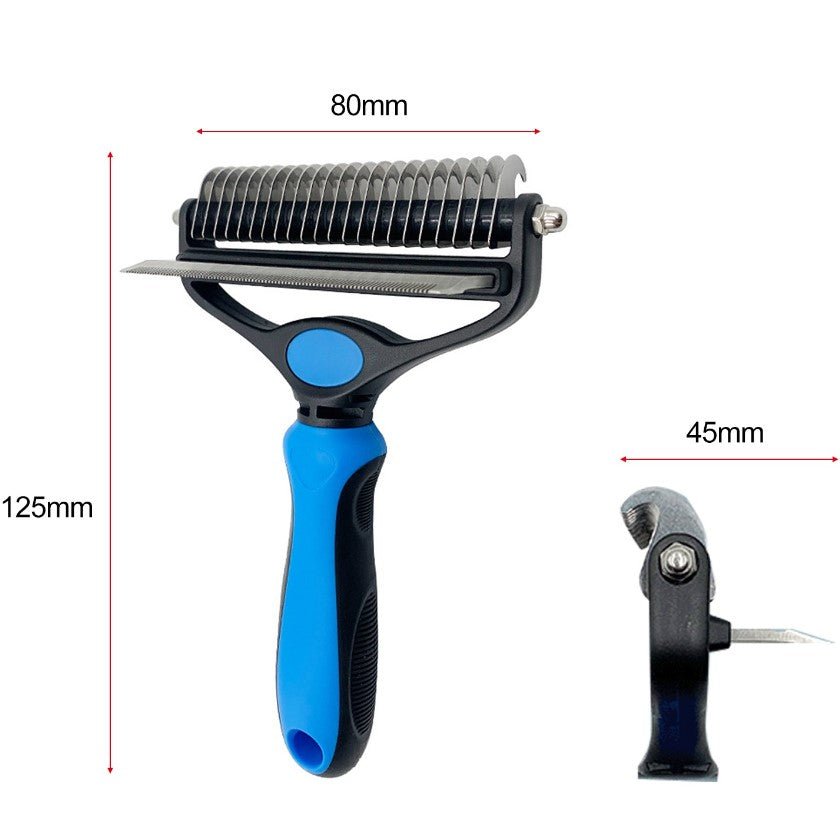 Perie animale cu trimmer pentru tuns par scurt, lung, anti naparlire, descalcire blana, M, buz - BUZ.RO