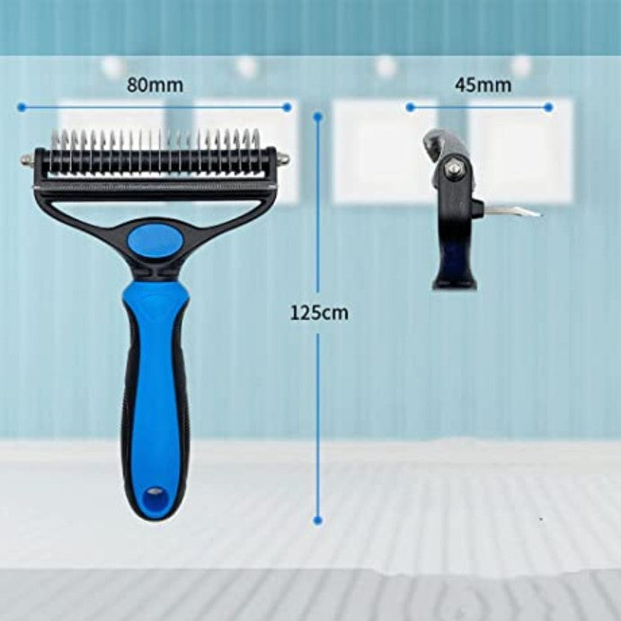 Perie animale cu trimmer pentru tuns par scurt, lung, anti naparlire, descalcire blana, M, buz