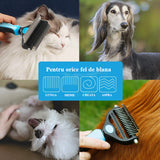 Perie animale cu trimmer pentru tuns par scurt, lung, anti naparlire, descalcire blana, M, buz