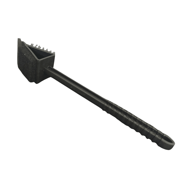 Perie pentru Curatarea Gratarului 3 in 1, cu Perie de Sarma, Burete Abraziv si Racleta Metalica - BUZ.RO