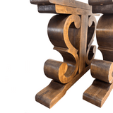 Picioare masa lemn, set 2 bucati, mobilier dining, model rustic, tei, 92x 71 cm - BUZ.RO