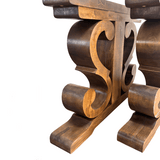 Picioare masa lemn, set 2 bucati, mobilier dining, model rustic, tei, 92x 71 cm - BUZ.RO