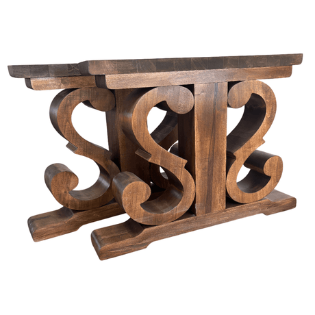 Picioare masa lemn, set 2 bucati, mobilier dining, model rustic, tei, 92x 71 cm - BUZ.RO