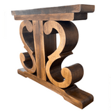 Picioare masa lemn, set 2 bucati, mobilier dining, model rustic, tei, 92x 71 cm - BUZ.RO