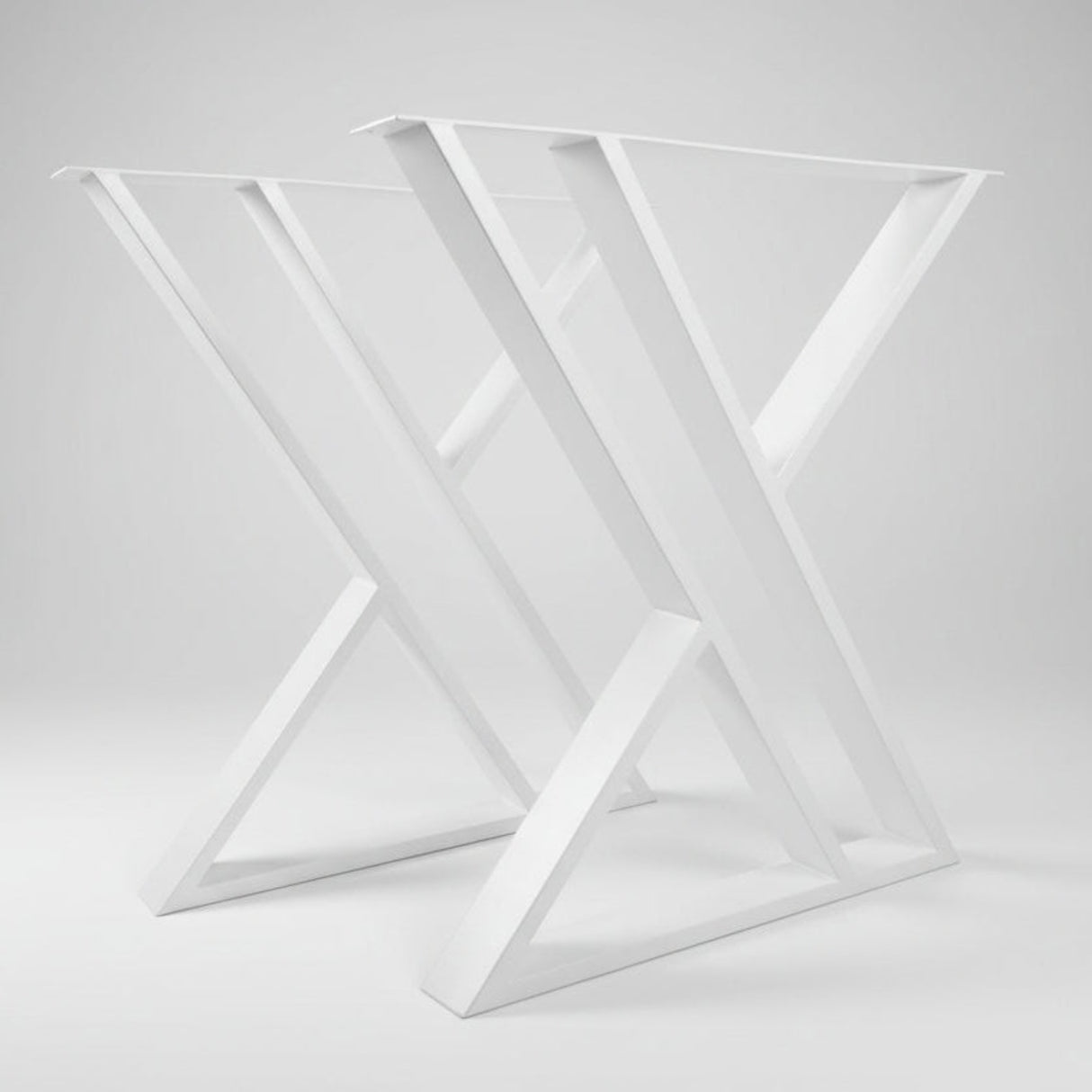 Picioare metalice masa ,negre,albe,aurii ,set 2 picioare masa metal, mobilier, finisate, vopsite,60x65x70cm alb - BUZ.RO