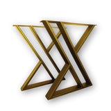 Picioare metalice masa ,negre,albe,aurii ,set 2 picioare masa metal, mobilier, finisate, vopsite,60x65x70cm auriu - BUZ.RO