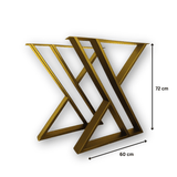Picioare metalice masa ,negre,albe,aurii ,set 2 picioare masa metal, mobilier, finisate, vopsite,60x65x70cm auriu - BUZ.RO