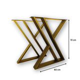 Picioare metalice masa ,negre,albe,aurii ,set 2 picioare masa metal, mobilier, finisate, vopsite,60x65x70cm auriu - BUZ.RO