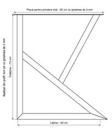 Picioare metalice masa, set metal, 2 bucati, mobilier dining, 65x8x72 cm