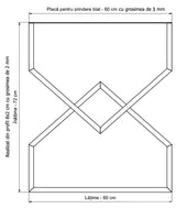Picioare metalice masa, set metal, 2 bucati, mobilier dining, 65x8x72 cm