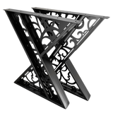 Picioare metalice masa, set metal, 2 bucati, mobilier dining, 65 cm x8 cm x73 cm