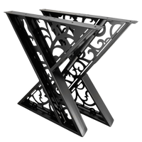 Picioare metalice masa, set metal, 2 bucati, mobilier dining, 65 cm x8 cm x73 cm