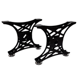 Picioare metalice masa, set metal, 2 bucati, mobilier dining, NEGRU