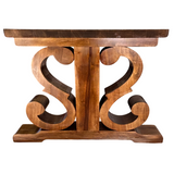 Picioare masa lemn, set 2 bucati, mobilier dining, model rustic, tei,  92x 71 cm