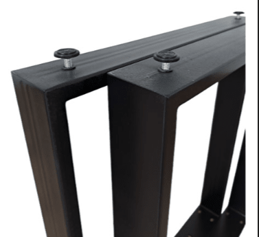 Picioare metalice masa, set metal, 2 bucati, mobilier dining, 48x 5 x 73 cm NEGRU - BUZ.RO