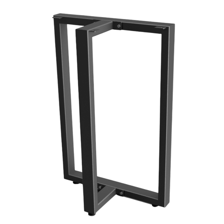 Picioare metalice masa, set metal, 2 bucati, mobilier dining, 48x 5 x 73 cm NEGRU - BUZ.RO