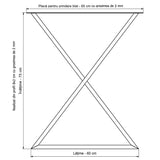 Picioare metalice masa, set metal, 2 bucati, mobilier dining, 60 x 72 x 8 cm - BUZ.RO