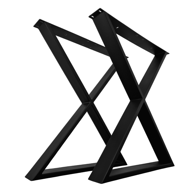 Picioare metalice masa, set metal, 2 bucati, mobilier dining, 60 x 72 x 8 cm - BUZ.RO