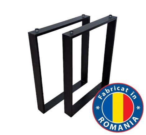 Picioare metalice masa, set metal, 2 bucati, mobilier dining, 60 x 8 cm x 73 cm - BUZ.RO