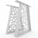 Picioare metalice masa, set metal, 2 bucati, mobilier dining, 60 x 8 x 73cm - BUZ.RO