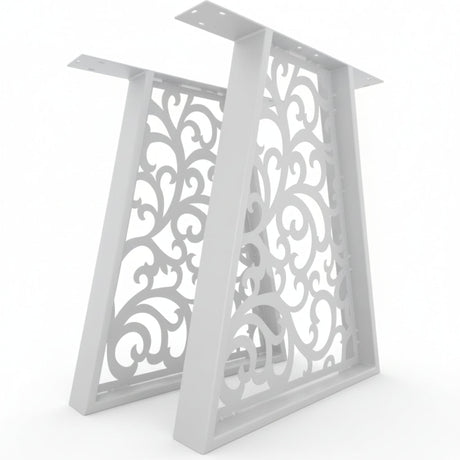 Picioare metalice masa, set metal, 2 bucati, mobilier dining, 60 x 8 x 73cm - BUZ.RO