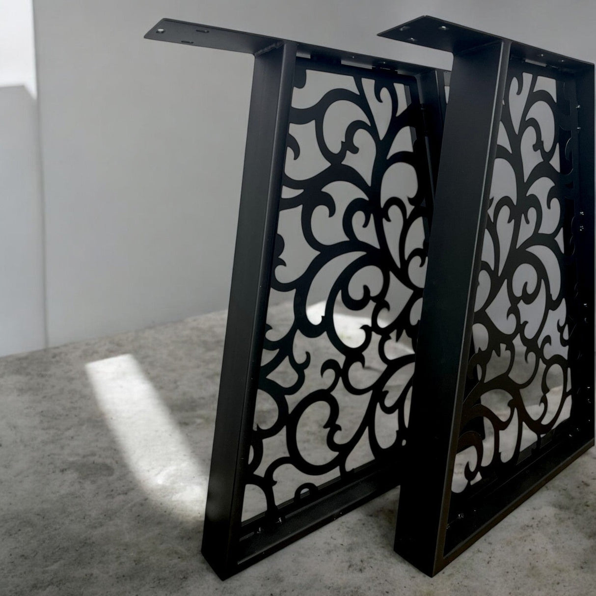Picioare metalice masa, set metal, 2 bucati, mobilier dining, 60 x 8 x 73cm - BUZ.RO
