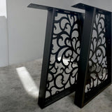 Picioare metalice masa, set metal, 2 bucati, mobilier dining, 60 x 8 x 73cm - BUZ.RO