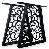 Picioare metalice masa, set metal, 2 bucati, mobilier dining, 60 x 8 x 73cm - BUZ.RO