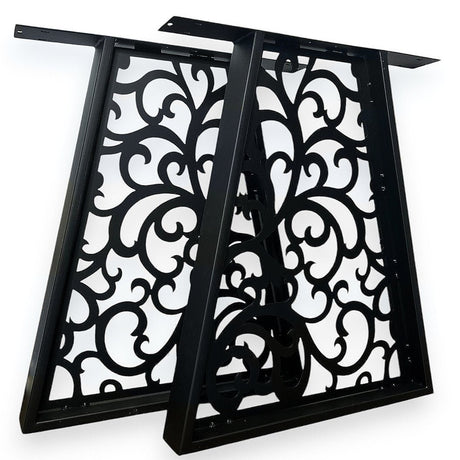 Picioare metalice masa, set metal, 2 bucati, mobilier dining, 60 x 8 x 73cm - BUZ.RO