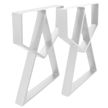 Picioare metalice masa, set metal, 2 bucati, mobilier dining, 60cm x8 cm x72cm NEGRU - BUZ.RO