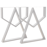 Picioare metalice masa, set metal, 2 bucati, mobilier dining, 60cm x8 cm x72cm NEGRU - BUZ.RO