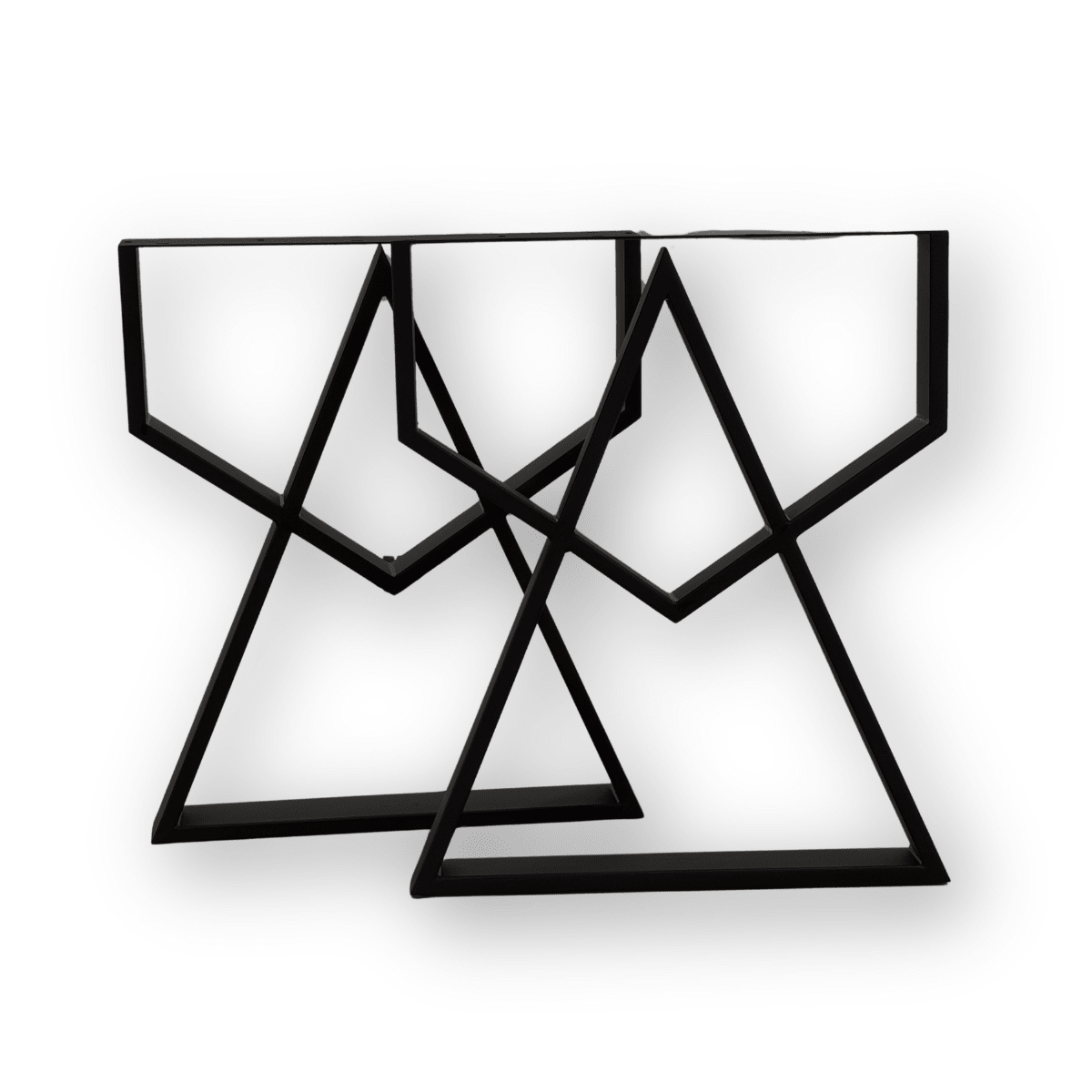 Picioare metalice masa, set metal, 2 bucati, mobilier dining, 60cm x8 cm x72cm NEGRU - BUZ.RO