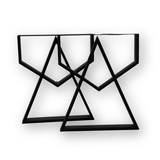 Picioare metalice masa, set metal, 2 bucati, mobilier dining, 60cm x8 cm x72cm NEGRU - BUZ.RO