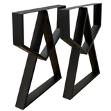 Picioare metalice masa, set metal, 2 bucati, mobilier dining, 60cm x8 cm x72cm NEGRU - BUZ.RO