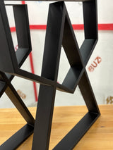 Picioare metalice masa, set metal, 2 bucati, mobilier dining, 60cm x8 cm x72cm NEGRU - BUZ.RO