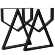 Picioare metalice masa, set metal, 2 bucati, mobilier dining, 60cm x8 cm x72cm NEGRU - BUZ.RO