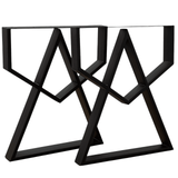 Picioare metalice masa, set metal, 2 bucati, mobilier dining, 60cm x8 cm x72cm NEGRU - BUZ.RO