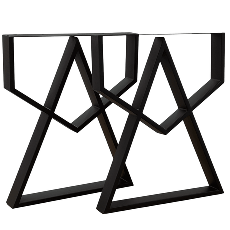 Picioare metalice masa, set metal, 2 bucati, mobilier dining, 60cm x8 cm x72cm NEGRU - BUZ.RO